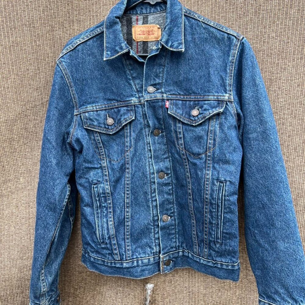 Levis Blanket Lined Denim Trucker Jacket 1980’s 70506 0316 Size XS/36L Vintage